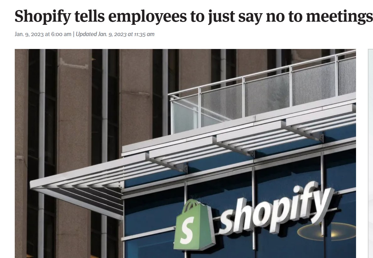 Shopify News: "Just say no to meetings"